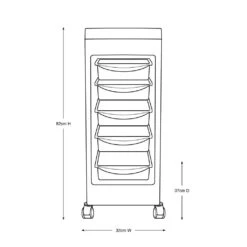 Glammar Kellie Budget Trolley -Wah Shop AM GLAM3280 2