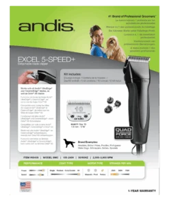 Andis Excel 5 Speed Clipper -Wah Shop AN 65435 4