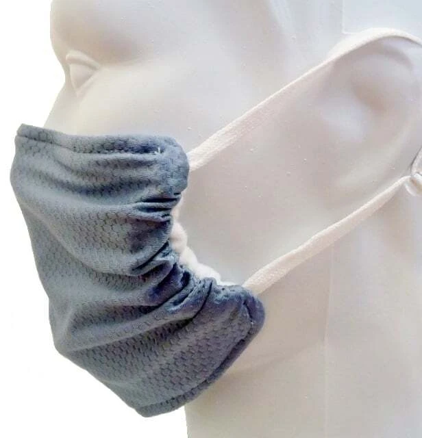 Breathe Healthy Mask - Honeycomb Steel Blue 2 Breathe Healthy Mask - Honeycomb Steel Blue - Image 2