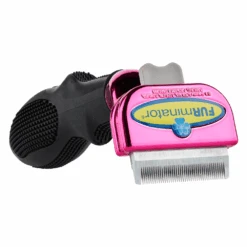 Furminator DeShedding Tool - Small Cat Long Hair Metallic [Pink] -Wah Shop FU 01224 2