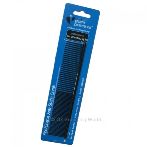 GROOM PROFESSIONAL Black Fine/Coarse Anti-Static Comb 1 GROOM PROFESSIONAL Black Fine/Coarse Anti-Static Comb