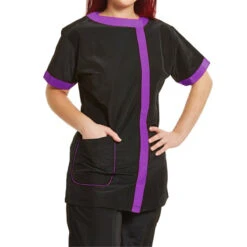 Groomtech Martina Boat Neck Grooming Jacket - Purple [Size: Small]