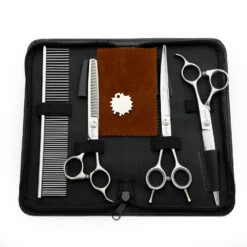 Groomtech Spring Pet Grooming Scissors Kit, Set Of 3 With Comb