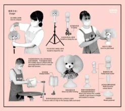 Mr. Jiang Multifunction Teddy Bear Head Mannequin With Stand / Model Dog -Wah Shop MJ MF01H 5