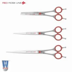 Roseline Scissors Set Of 3 Red Scissor With Case -Wah Shop R Set 2