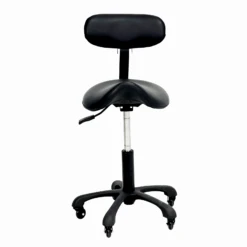 Groomer's Saddle Stool With Back Rest (Black)