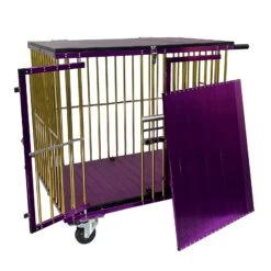 Aeolus 2-Berth Show Trolley With 6" Rubber Wheels [Gold And Purple] -Wah Shop T KB511NAT GP Kit6W 2